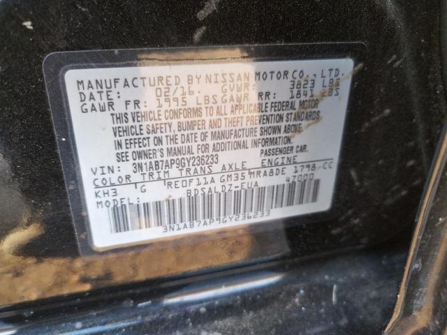 2016 NISSAN SENTRA S 3N1AB7AP9GY236233