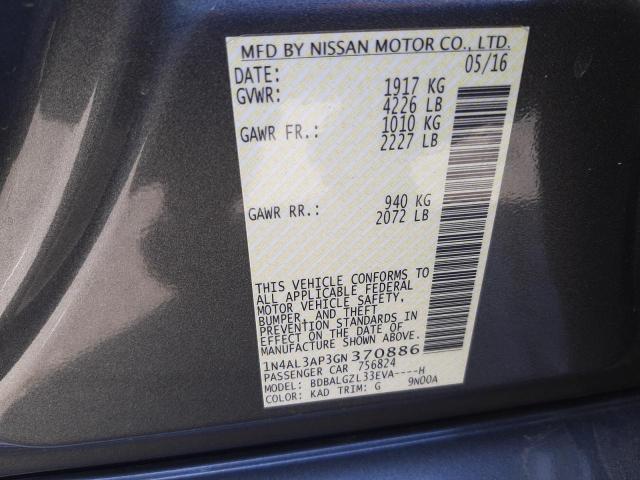 2016 NISSAN ALTIMA 2.5 1N4AL3AP3GN370886