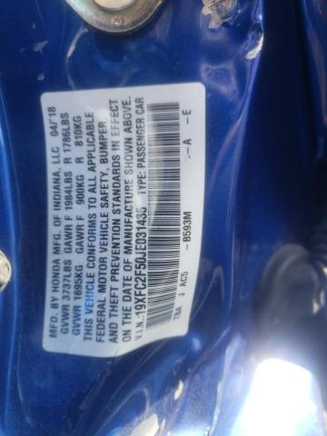 2018 HONDA CIVIC LX 19XFC2F50JE031435