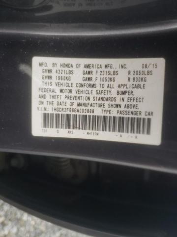 1HGCR2F86GA003888 Honda Accord Exl 2016. Фото: 9