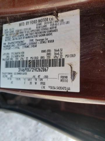 2015 FORD FUSION S 3FA6P0G72FR262867