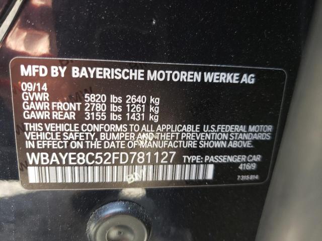 2015 BMW 750LI WBAYE8C52FD781127