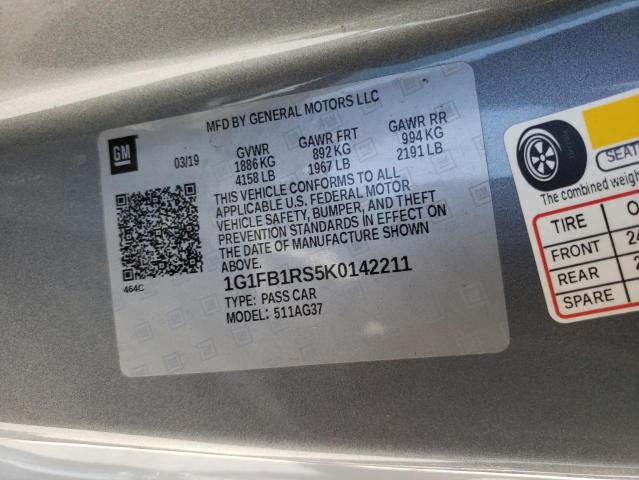 2019 CHEVROLET CAMARO LS 1G1FB1RS5K0142211