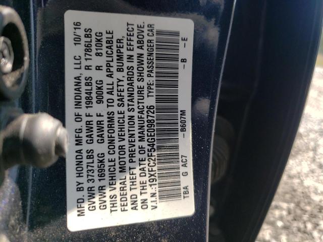 2016 HONDA CIVIC LX 19XFC2F54GE098726