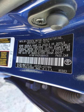2015 TOYOTA CAMRY LE 4T1BF1FK3FU904430