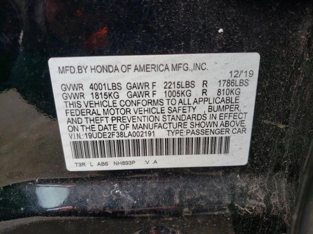 2020 ACURA ILX 19UDE2F38LA002191
