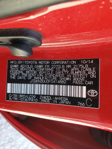 2015 TOYOTA PRIUS JTDKN3DU0F0414882