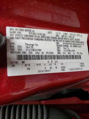 2016 FORD FOCUS SE 1FADP3F24GL401718