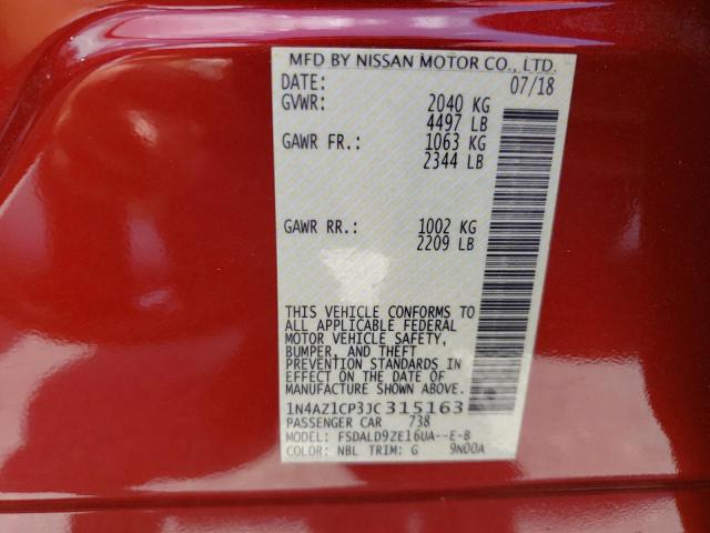 2018 NISSAN LEAF S 1N4AZ1CP3JC315163