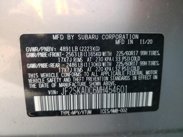 2021 SUBARU FORESTER JF2SKADC6MH454601