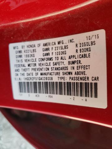 2016 HONDA ACCORD SPO 1HGCR2F51GA039008