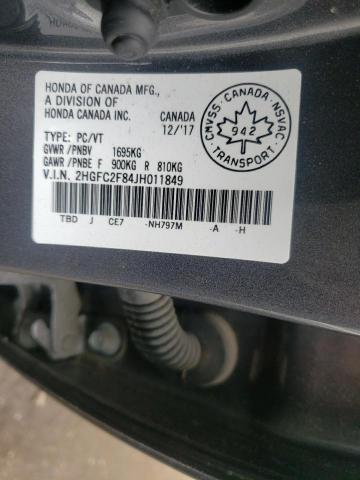 2018 HONDA CIVIC EX 2HGFC2F84JH011849