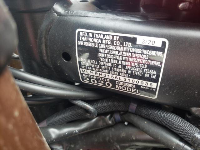 2020 HONDA CBR650 RA MLHRH0156L5100036