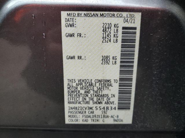 2021 NISSAN LEAF SV PL 1N4BZ1CV3MC554834