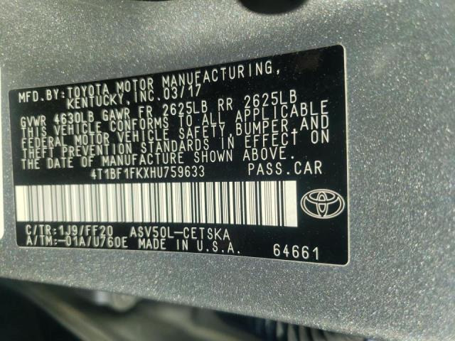 2017 TOYOTA CAMRY LE 4T1BF1FKXHU759633