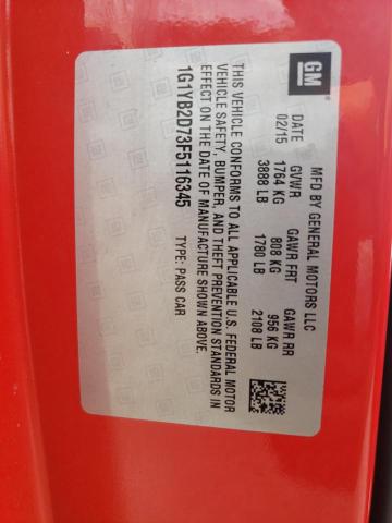 2015 CHEVROLET CORVETTE S 1G1YB2D73F5116345