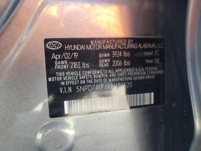 2019 HYUNDAI ELANTRA SE 5NPD74LF6KH486520