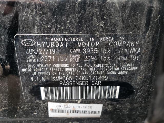 2019 HYUNDAI IONIQ BLUE - KMHC65LC4KU171419