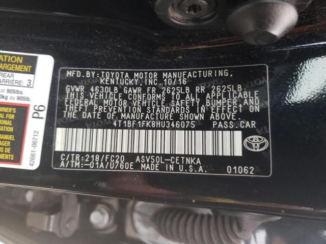 2017 TOYOTA CAMRY LE 4T1BF1FK8HU346075