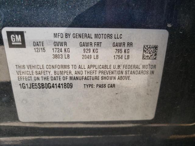 2016 CHEVROLET SONIC LTZ 1G1JE5SB0G4141809