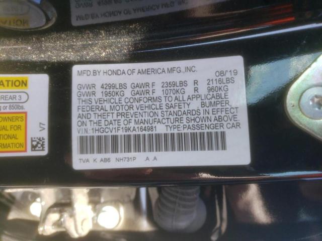2019 HONDA ACCORD LX 1HGCV1F19KA164981