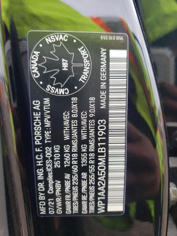 2021 PORSCHE MACAN WP1AA2A50MLB11903