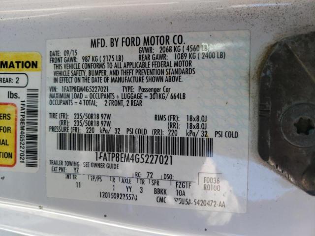 2016 FORD MUSTANG 1FATP8EM4G5227021