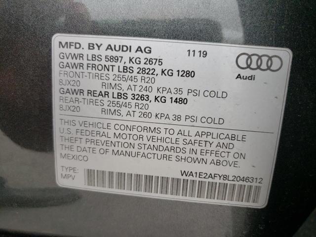2020 AUDI Q5 E PREMI WA1E2AFY8L2046312
