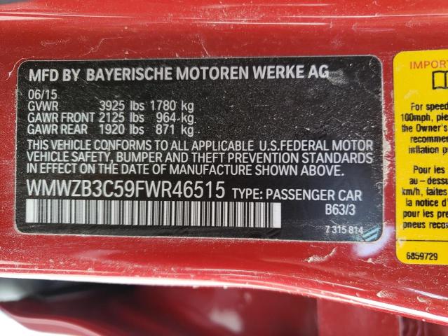 2015 MINI COOPER COU WMWZB3C59FWR46515