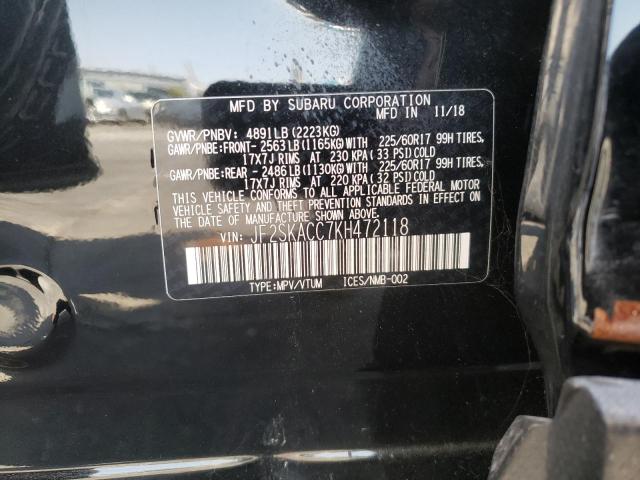 2019 SUBARU FORESTER JF2SKACC7KH472118