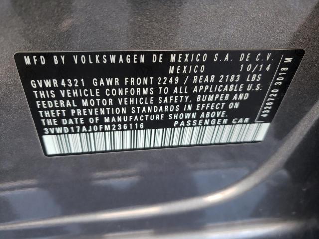 2015 VOLKSWAGEN JETTA SE 3VWD17AJ0FM236116