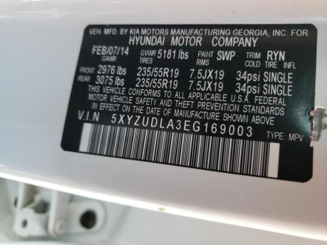 5XYZUDLA3EG169003 Hyundai Santa Fe S 2014. Фото: 9