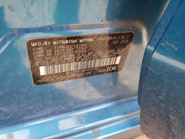2019 MITSUBISHI MIRAGE G4 ML32F4FJ9KHF02742