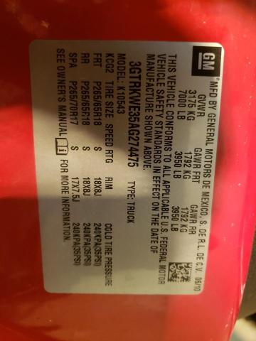 3GTRKWE35AG274475 Gmc Sierra K15 2010. Фото: 9