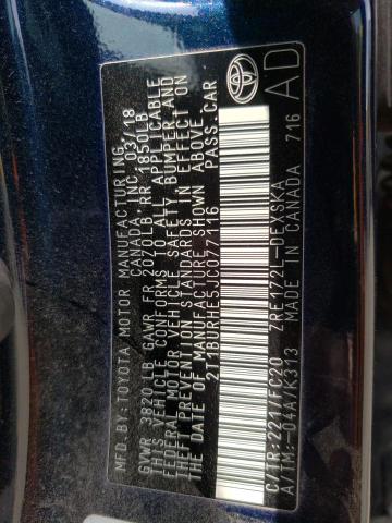 2018 TOYOTA CAROLLA 2T1BURHE5JC077116