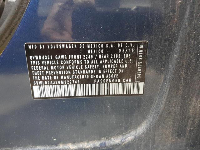 2016 VOLKSWAGEN JETTA SEL 3VWL07AJ2GM222749