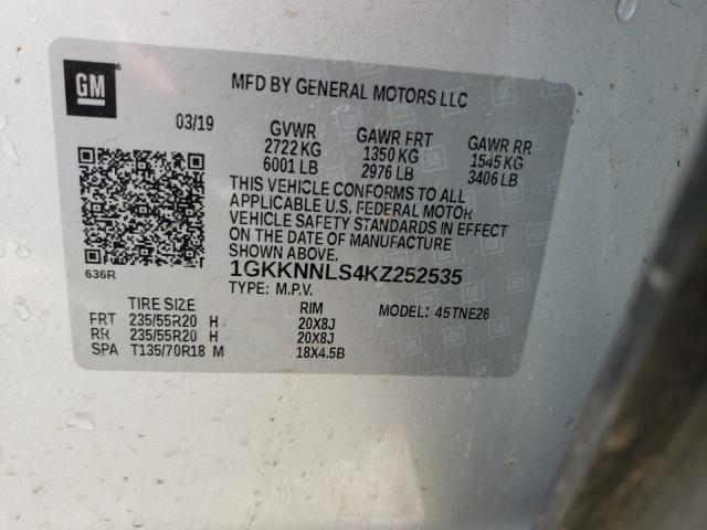 2019 GMC ACADIA SLT 1GKKNNLS4KZ252535