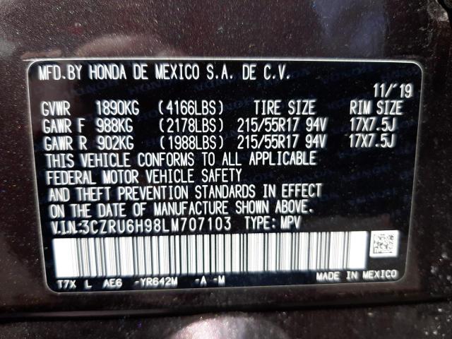 2020 HONDA HR-V TOURI 3CZRU6H98LM707103