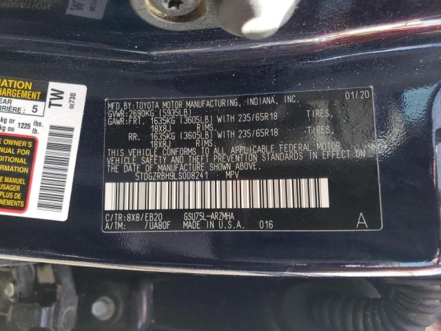 2020 TOYOTA HIGHLANDER 5TDGZRBH9LS008241