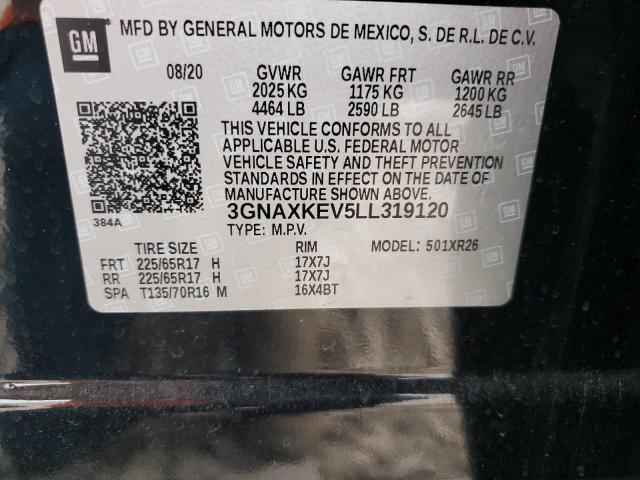 3GNAXKEV5LL319120 Chevrolet Equinox Lt 2020. Фото: 9