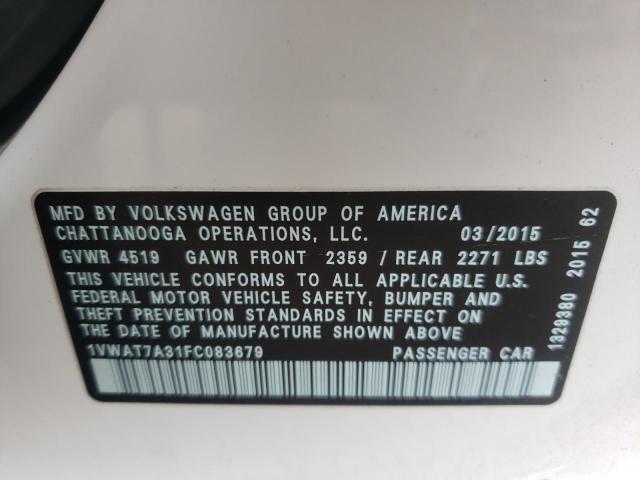 2015 VOLKSWAGEN PASSAT S 1VWAT7A31FC083679