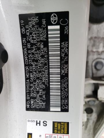 2020 TOYOTA COROLLA LE JTDEBRBE0LJ016128