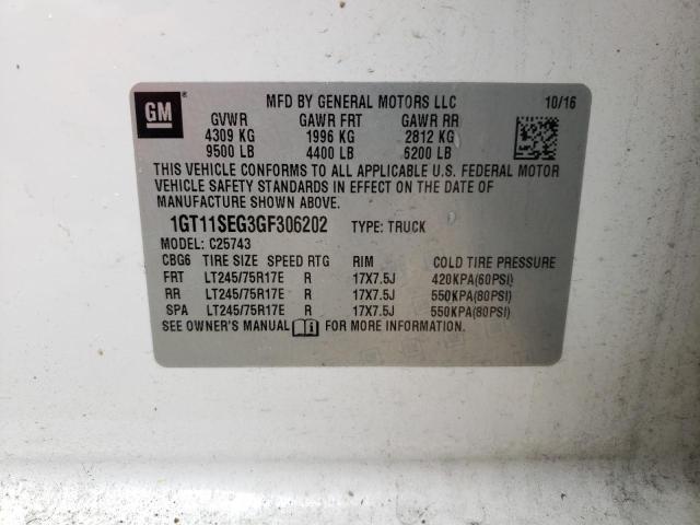 2016 GMC SIERRA C25 - 1GT11SEG3GF306202