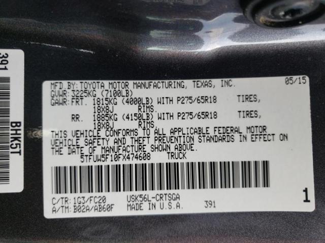 2015 TOYOTA TUNDRA DOU 5TFUW5F10FX474608
