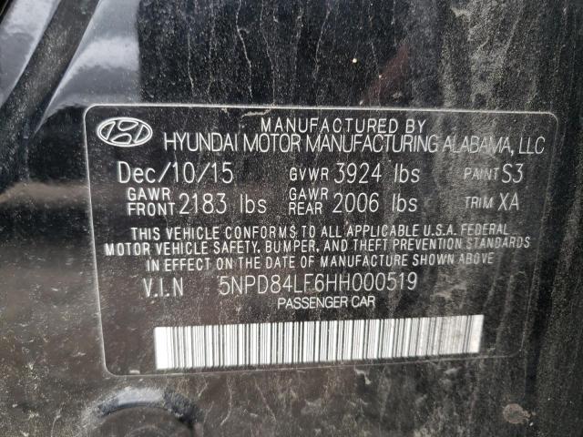 2017 HYUNDAI ELANTRA 5NPD84LF6HH000519