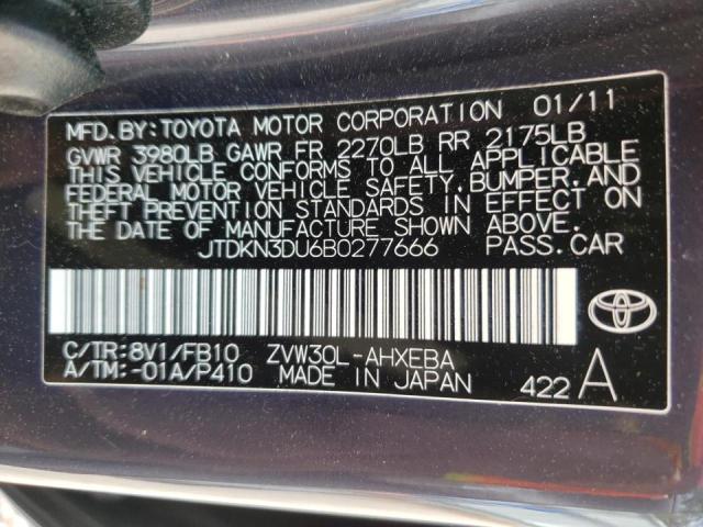 JTDKN3DU6B0277666 Toyota Prius 2011. Фото: 9