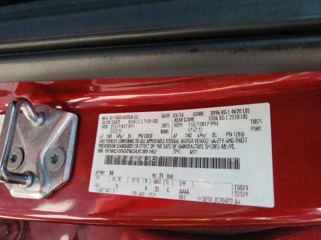2016 FORD ESCAPE SE 1FMCU0G76GUC89162