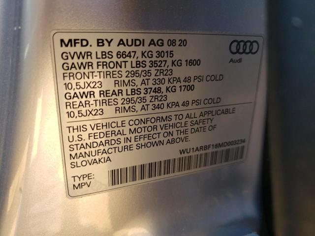 2021 AUDI RS Q8 WU1ARBF16MD003234