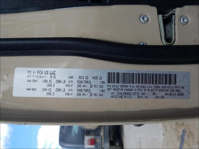 2017 JEEP PATRIOT SP 1C4NJPBA8HD119713