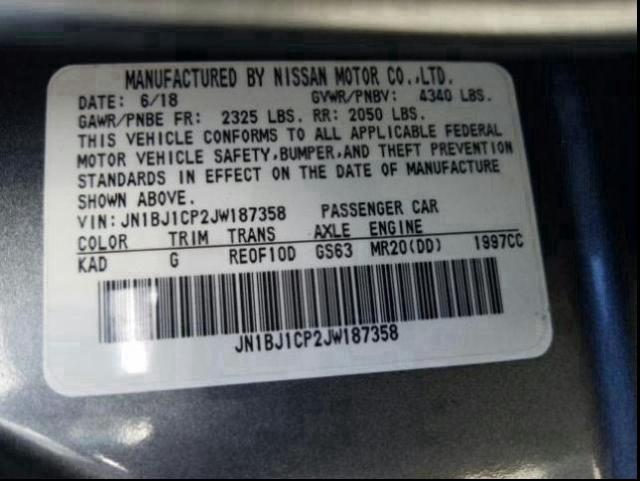 2018 NISSAN ROGUE SPOR JN1BJ1CP2JW187358